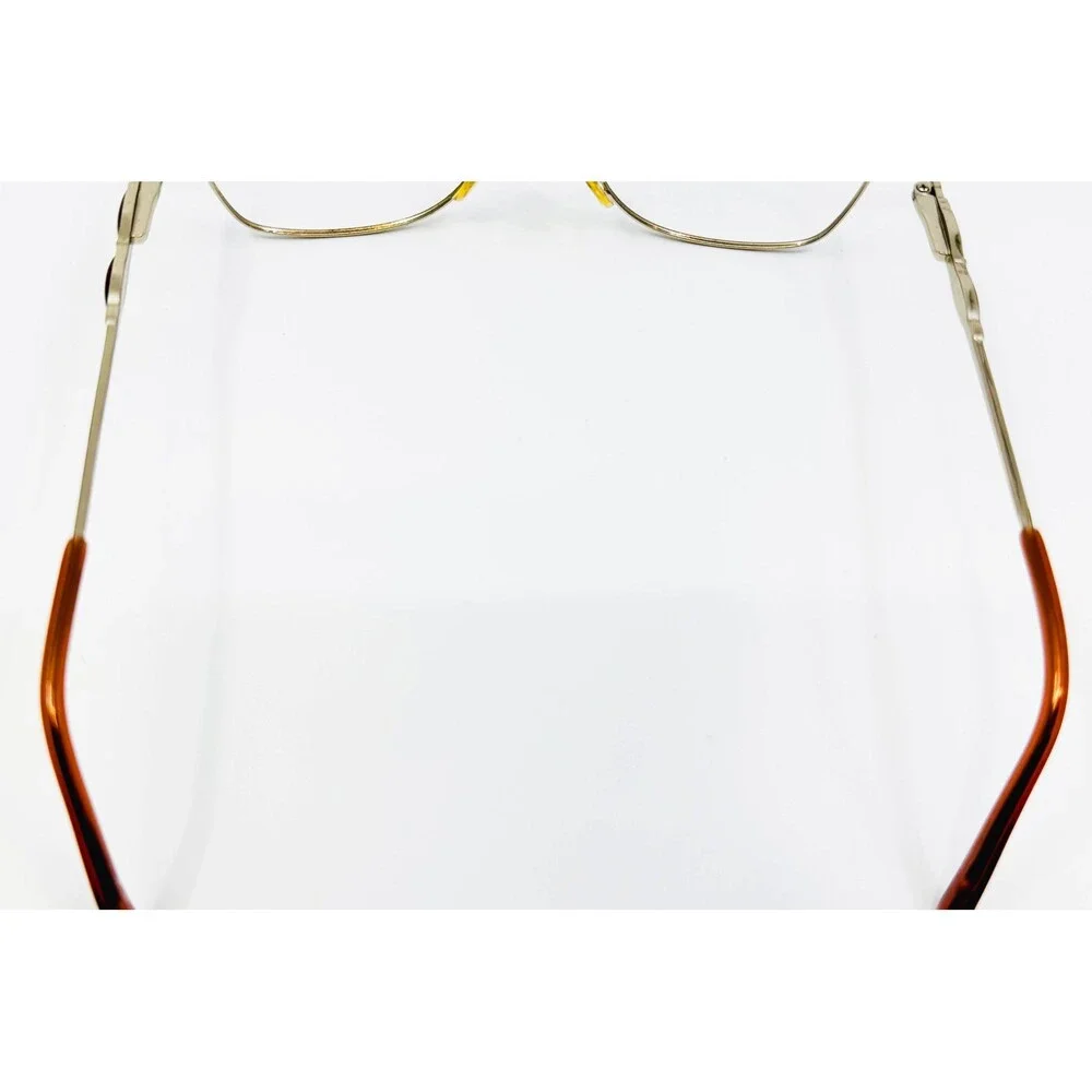 Safilo Eyeglasses Womens Gold Brown Metal Oval Frames 52-17-135